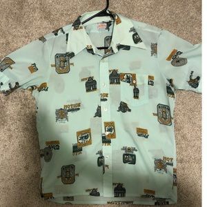 VINTAGE 1970s BUTTON UP Sz L
